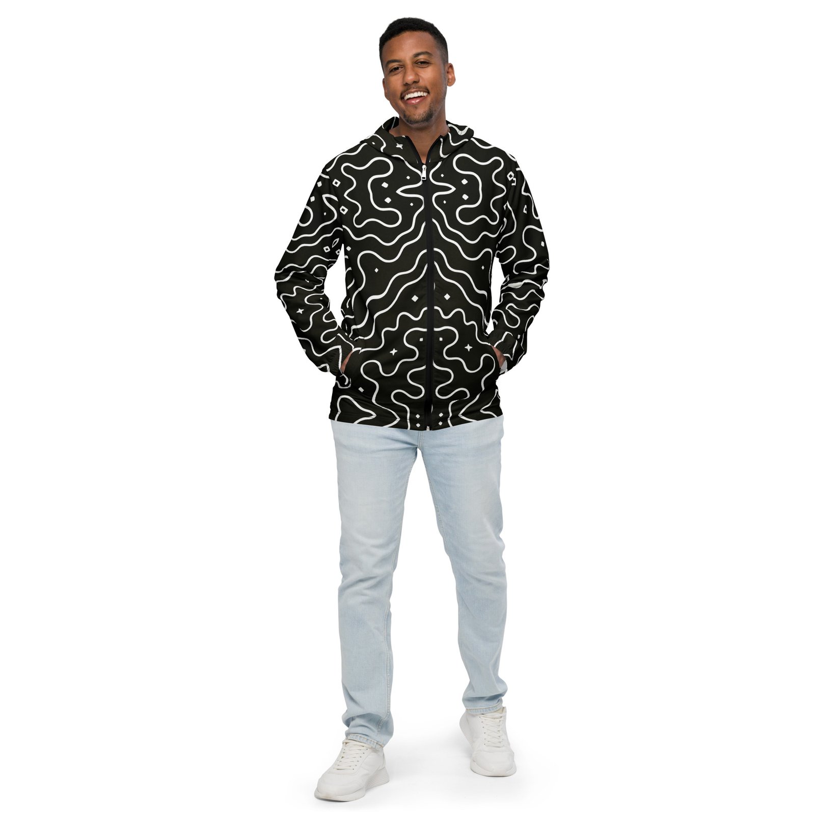 Niwakhe: Afro-Star Wave – Men’s windbreaker - Image 4